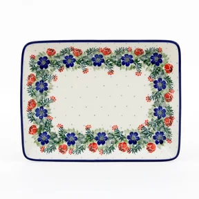 Tacka ceramiczna 111 24/18cm <br> 1535X Czerwony wianuszek